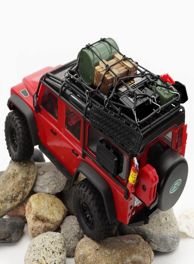 GLOBACT 1/24 1/18 RC Crawler Accessories Car Roof Decoration Luggage Net, Recovery Board, Fire Extinguisher, Toolbox, Wood Box, Shovel for 1/18 TRX4M 1/24 Axial SCX24 (12Pcs Army Green) - Image 2